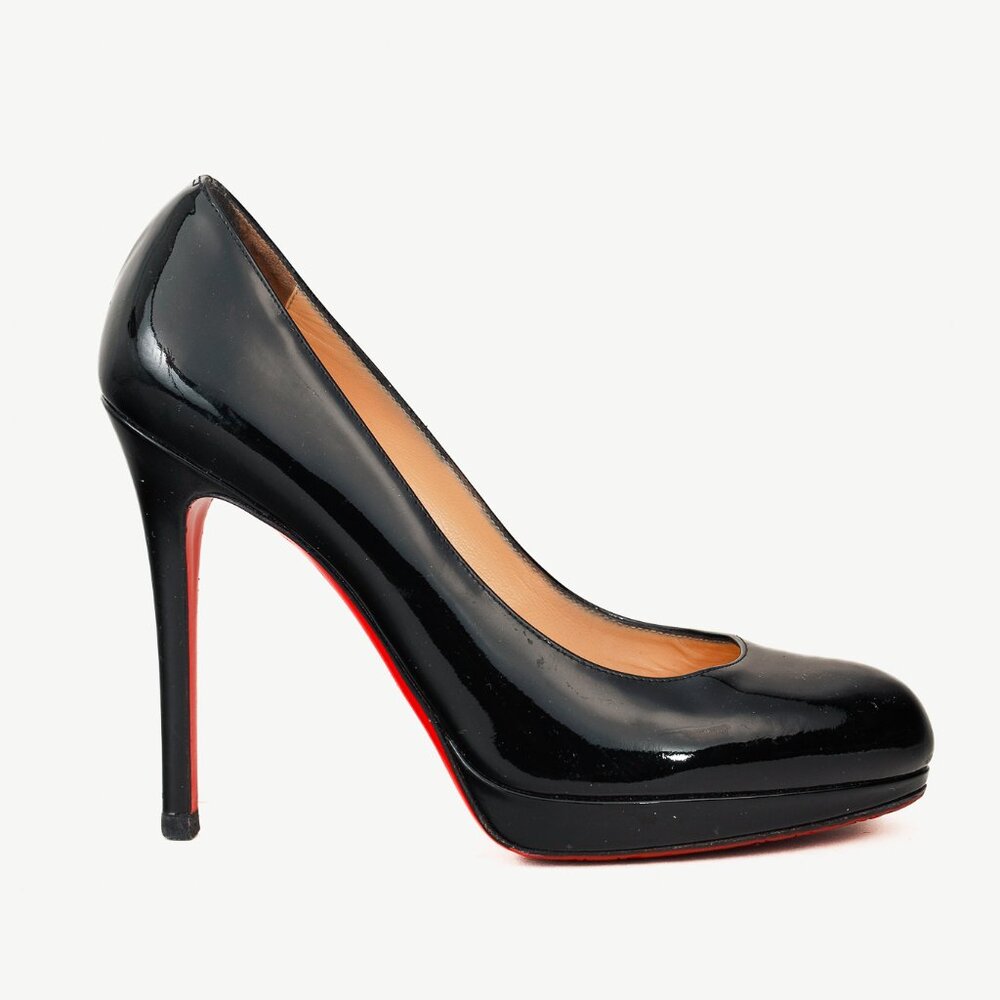 Christian Louboutin New Simple 110 Black Patent Leather Pumps